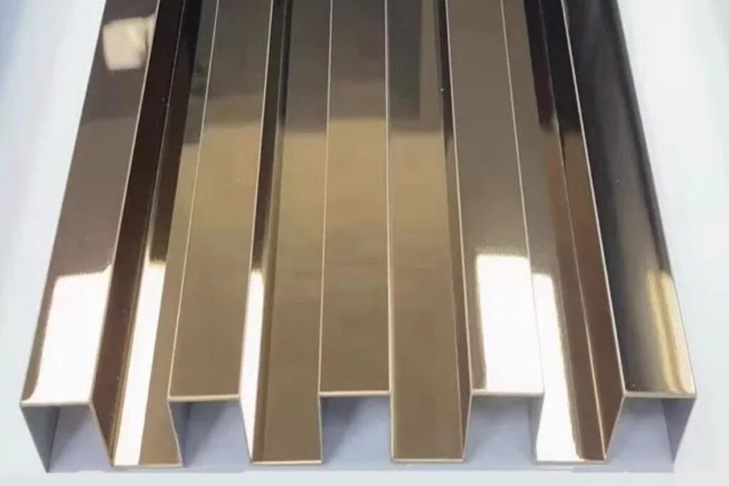 Austenitic Stainless Steel 304 Gold Hairline Fluted Panel In Malaysia