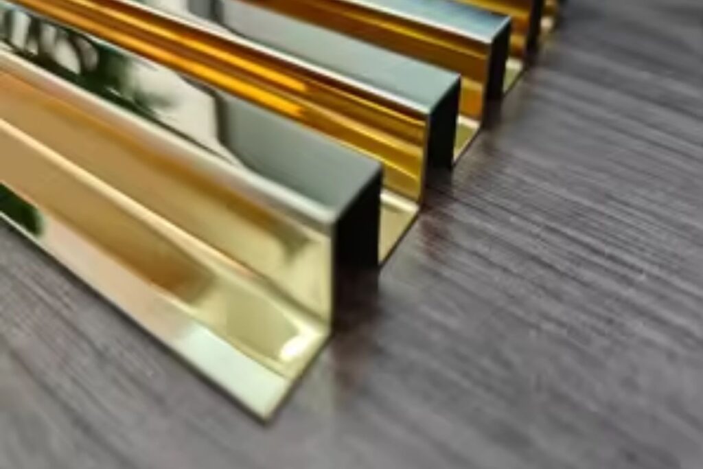 Stainless Steel Gold Hairline Fluted Panel In Malaysia